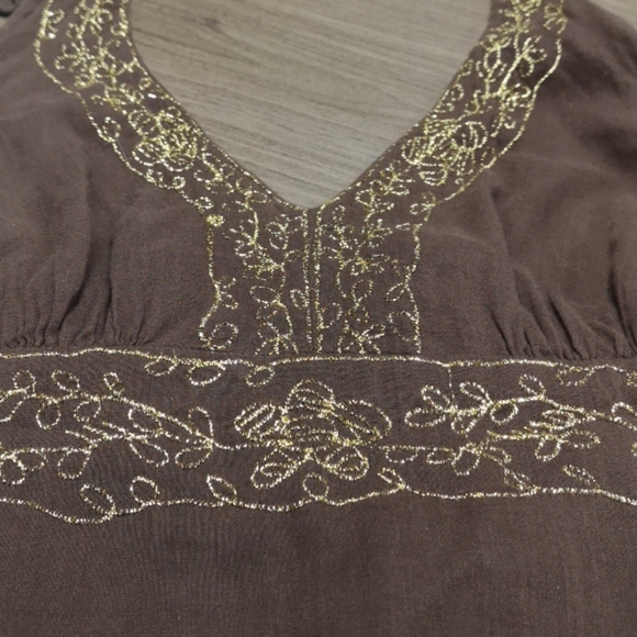 Reitmans boho halter dress with gold embroidery - Picture 9 of 12